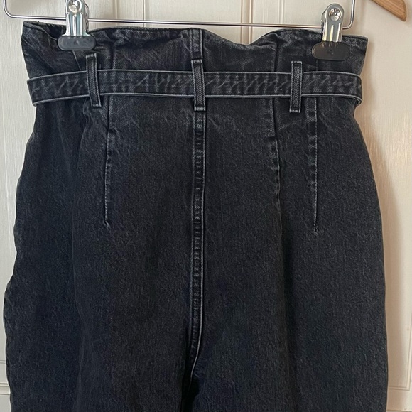 Abercrombie Paperbag Mom Jeans Washed Black Size 28 90s y2k Denim Tapered Leg - Picture 8 of 9